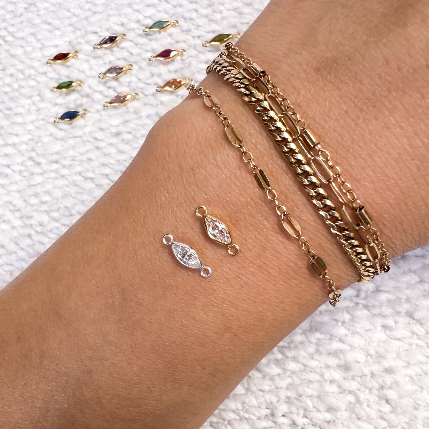 Marquise Birthstone Connectors