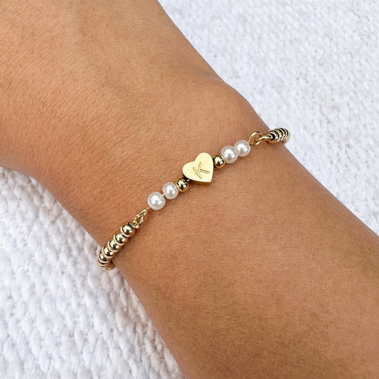 Heart Initial Bracelet