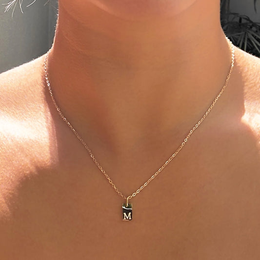 Mini Engraved Initial Pendant Necklaces