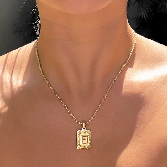 Gold Initial Pendant Necklace