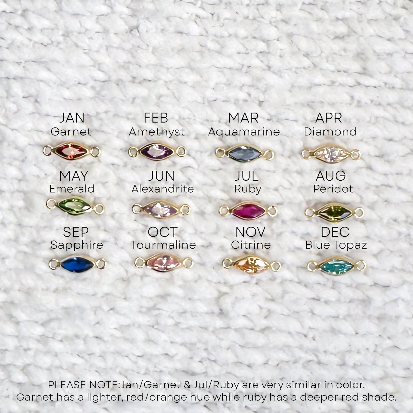 Marquise Birthstone Connectors