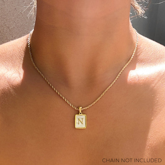 Mother Of Pearl Initial Pendants