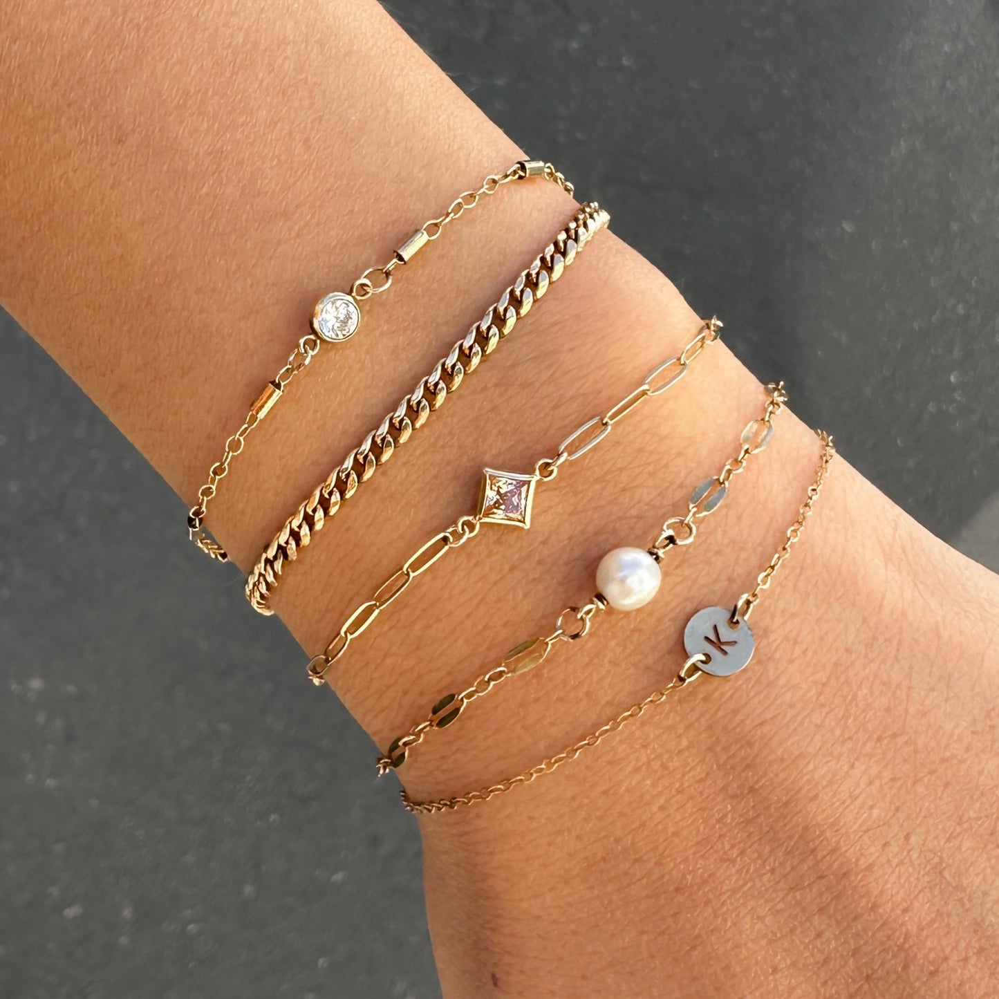 Diamond Birthstone Connectors - 4mm