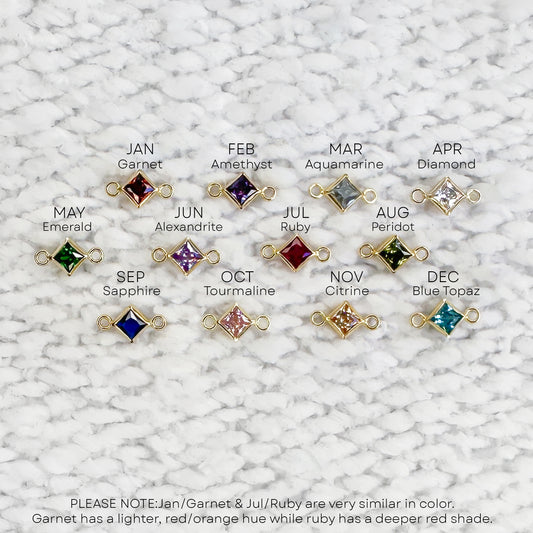 Diamond Birthstone Connectors - 3mm