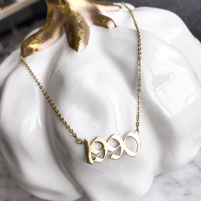 Old English Year Necklace