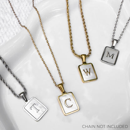 Mother Of Pearl Initial Pendants
