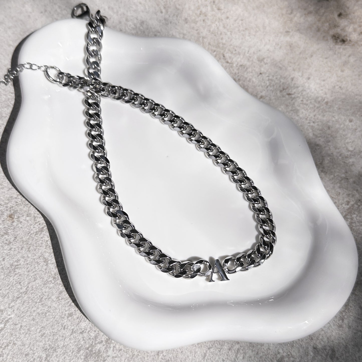 Initial Cuban Chain Necklace