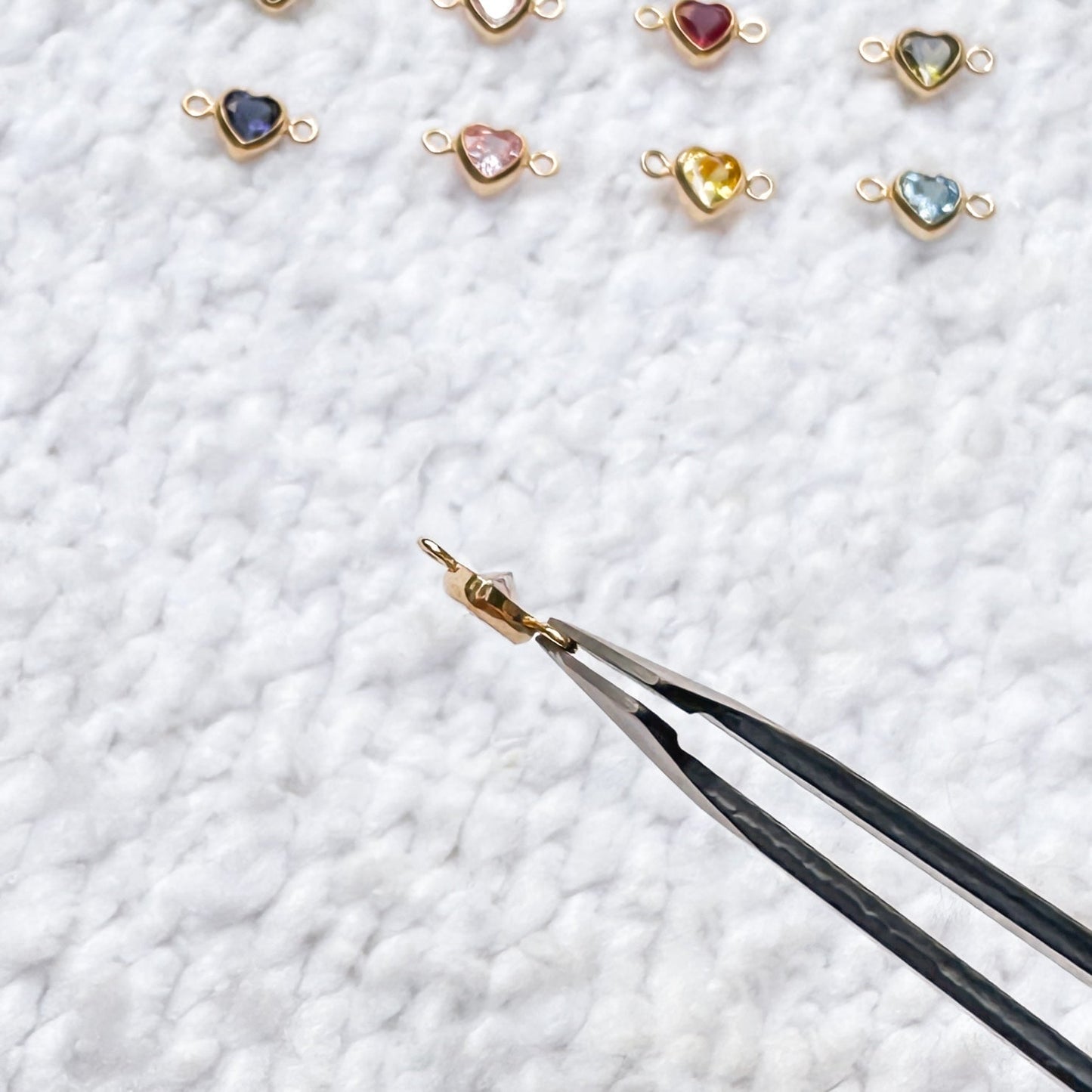 Heart Birthstone Connectors - 3mm/4mm