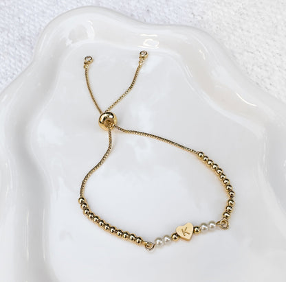 Heart Initial Bracelet