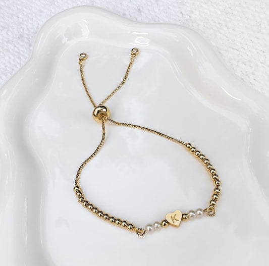 Heart Initial Bracelet