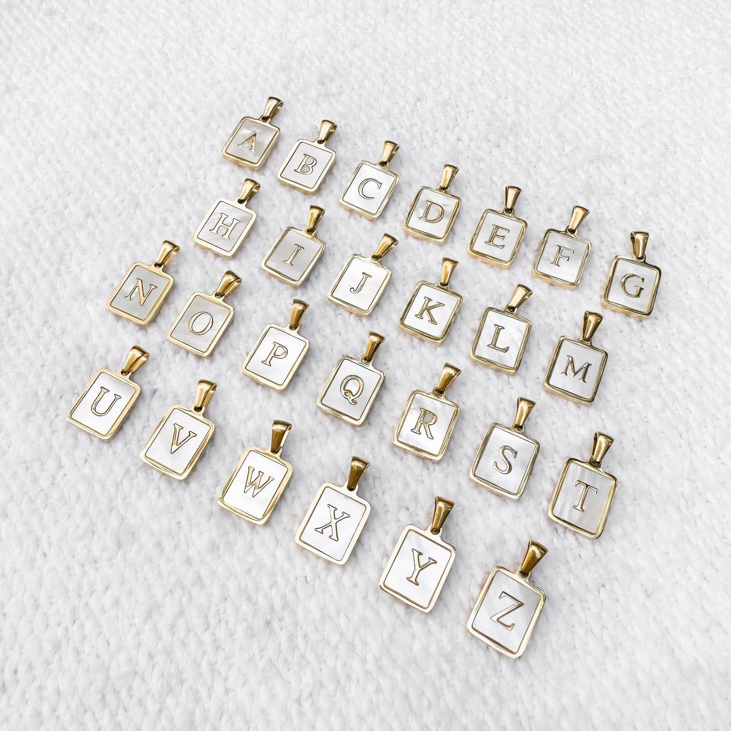 Mother Of Pearl Initial Pendants