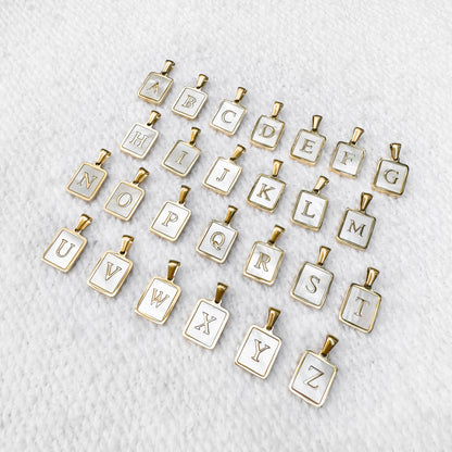Mother Of Pearl Initial Pendants