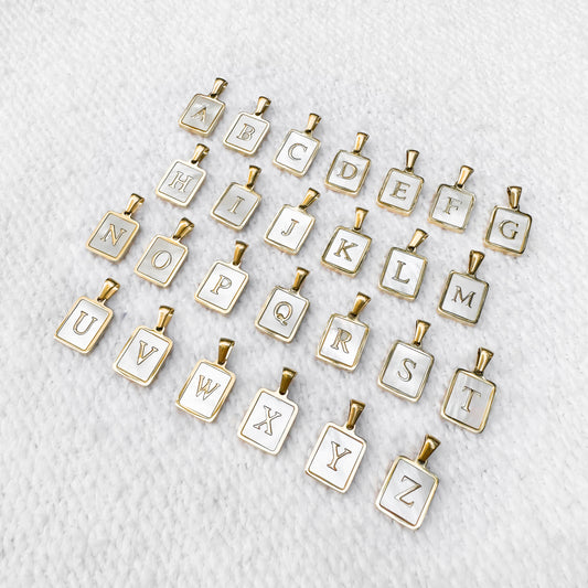 Mother Of Pearl Initial Pendants