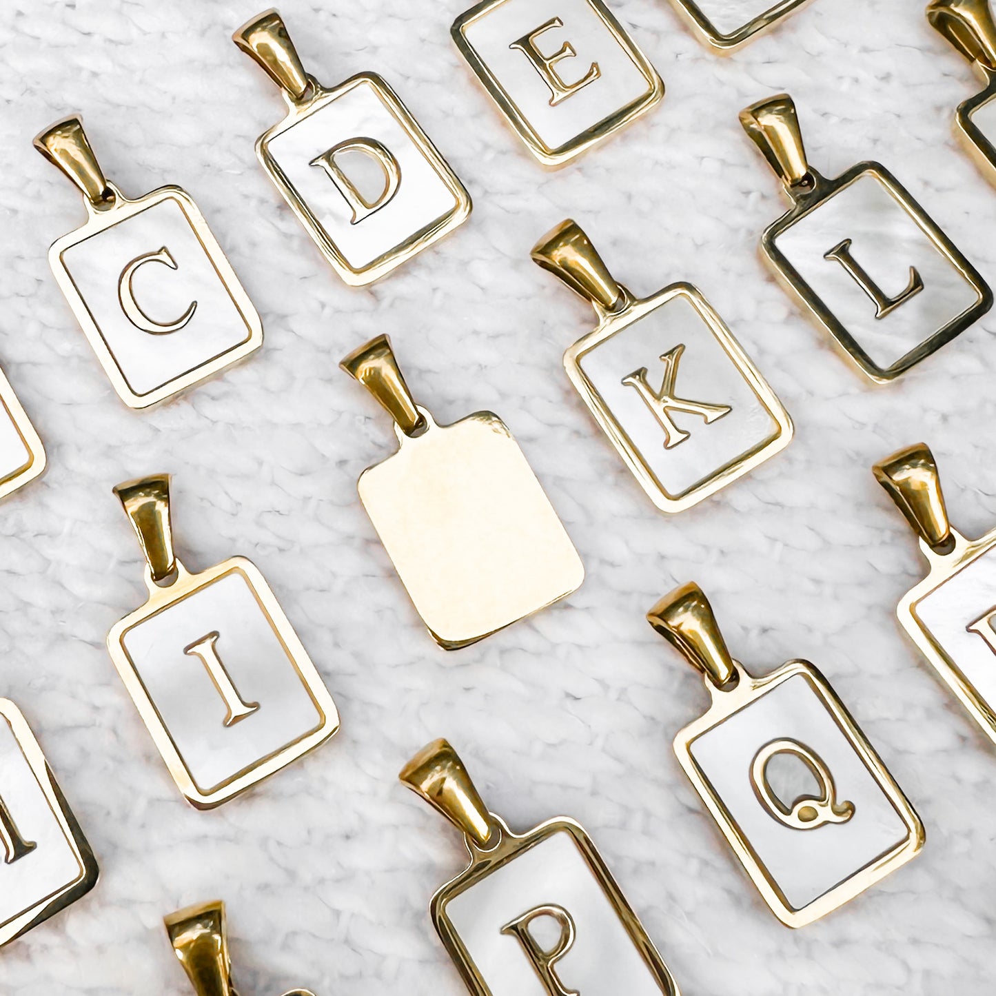 Mother Of Pearl Initial Pendants