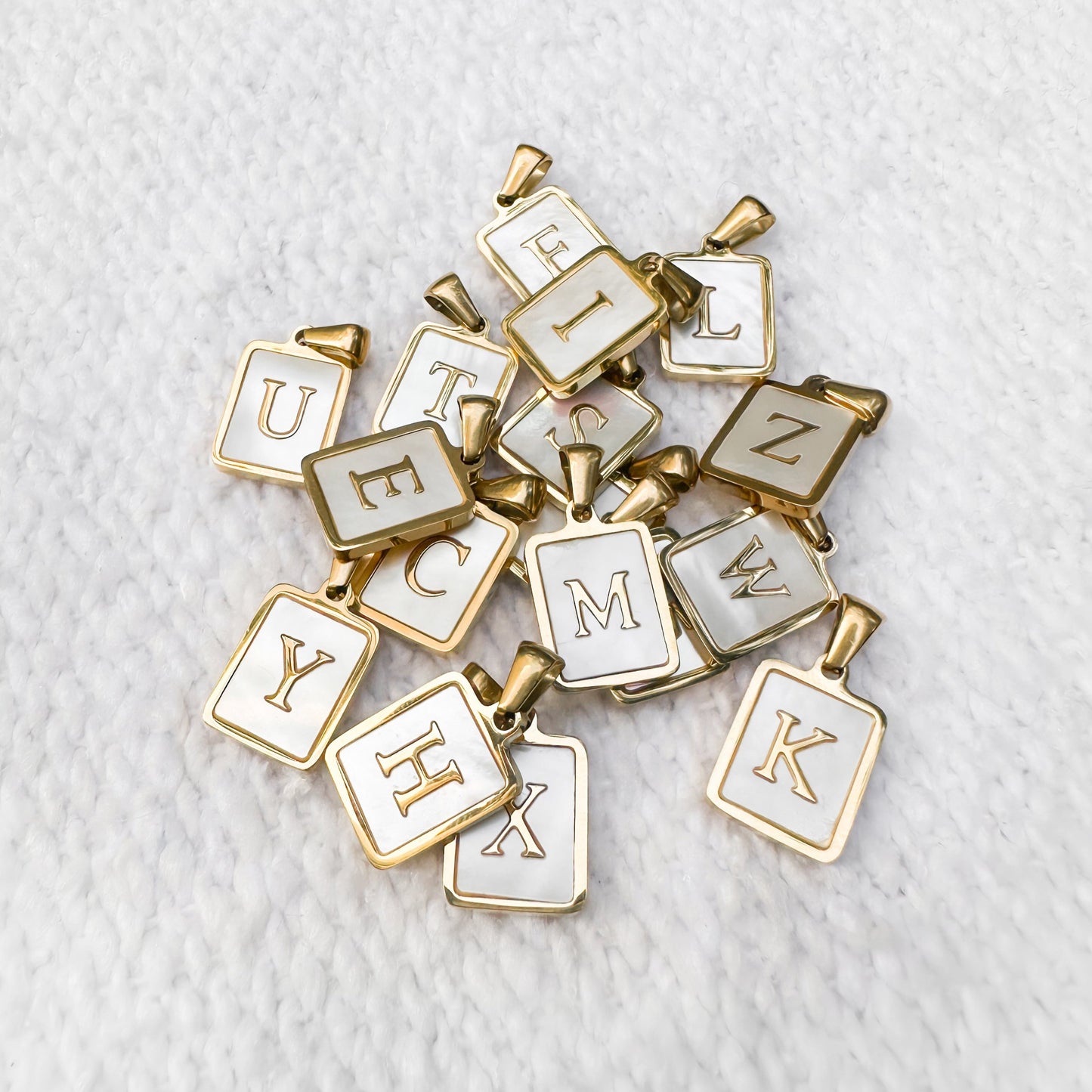 Mother Of Pearl Initial Pendants
