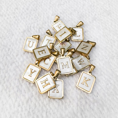 Mother Of Pearl Initial Pendants