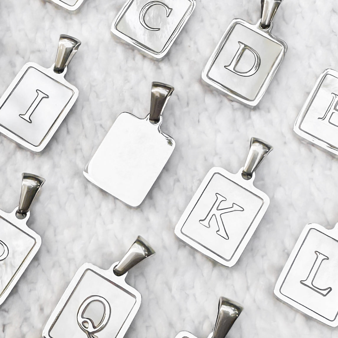 Mother Of Pearl Initial Pendants