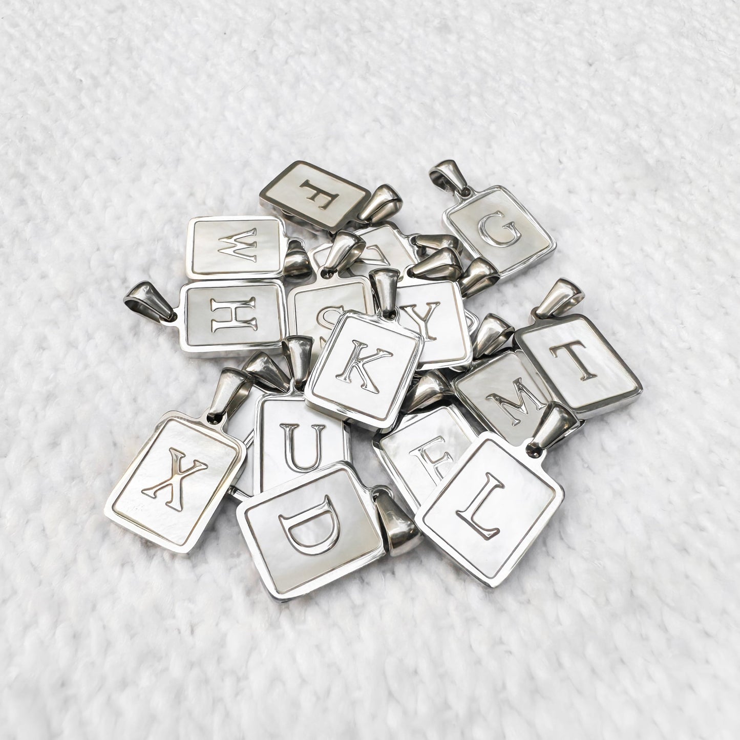 Mother Of Pearl Initial Pendants
