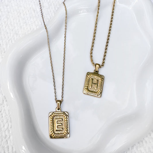Gold Initial Pendant Necklace