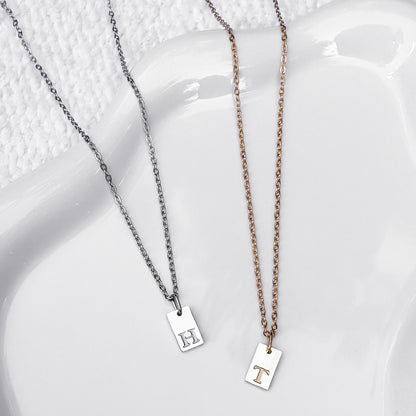 Mini Engraved Initial Pendant Necklaces
