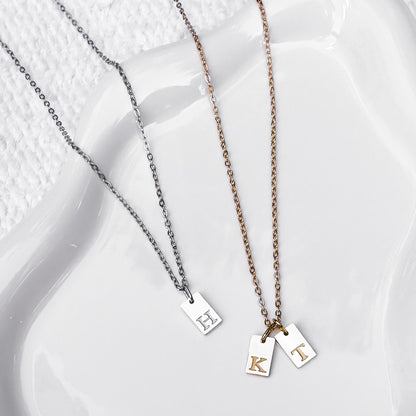 Mini Engraved Initial Pendant Necklaces