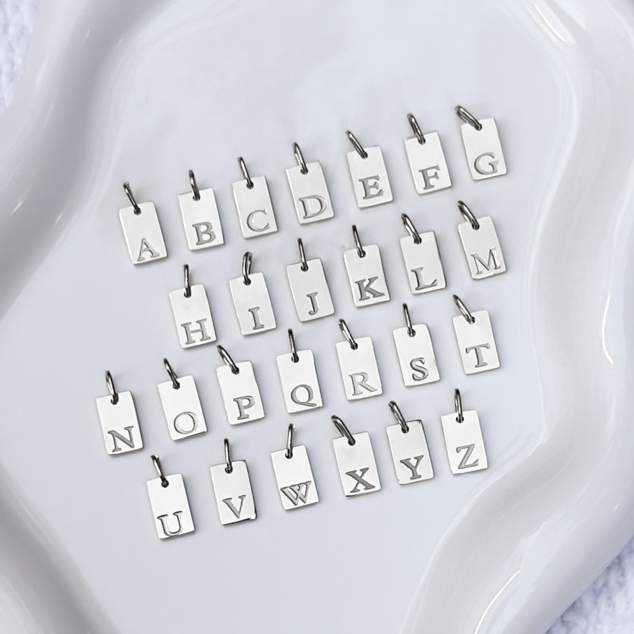 Mini Engraved Initial Pendant Necklaces