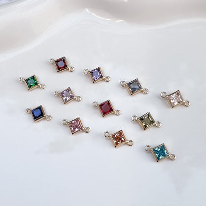 Diamond Birthstone Connectors - 4mm