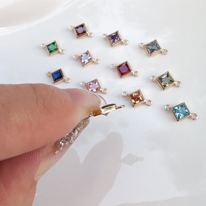 Diamond Birthstone Connectors - 4mm