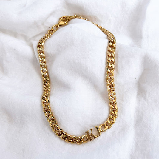 Initial Cuban Chain Necklace