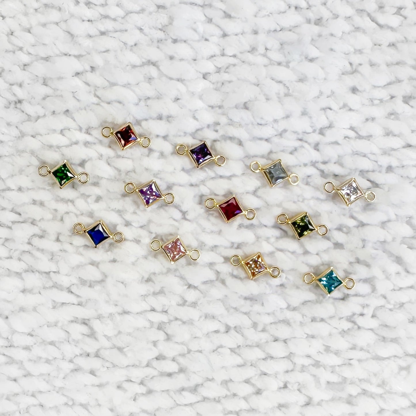 Diamond Birthstone Connectors - 3mm
