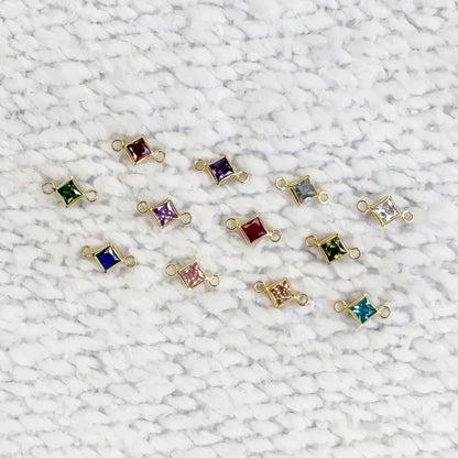 Diamond Birthstone Connectors - 3mm