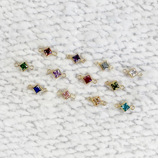 Diamond Birthstone Connectors - 3mm