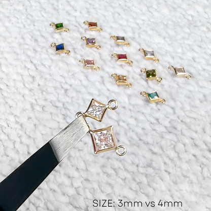 Diamond Birthstone Connectors - 3mm