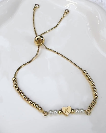 Heart Initial Bracelet
